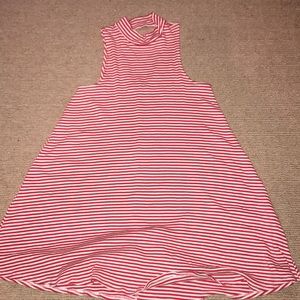 Red and white striped dress